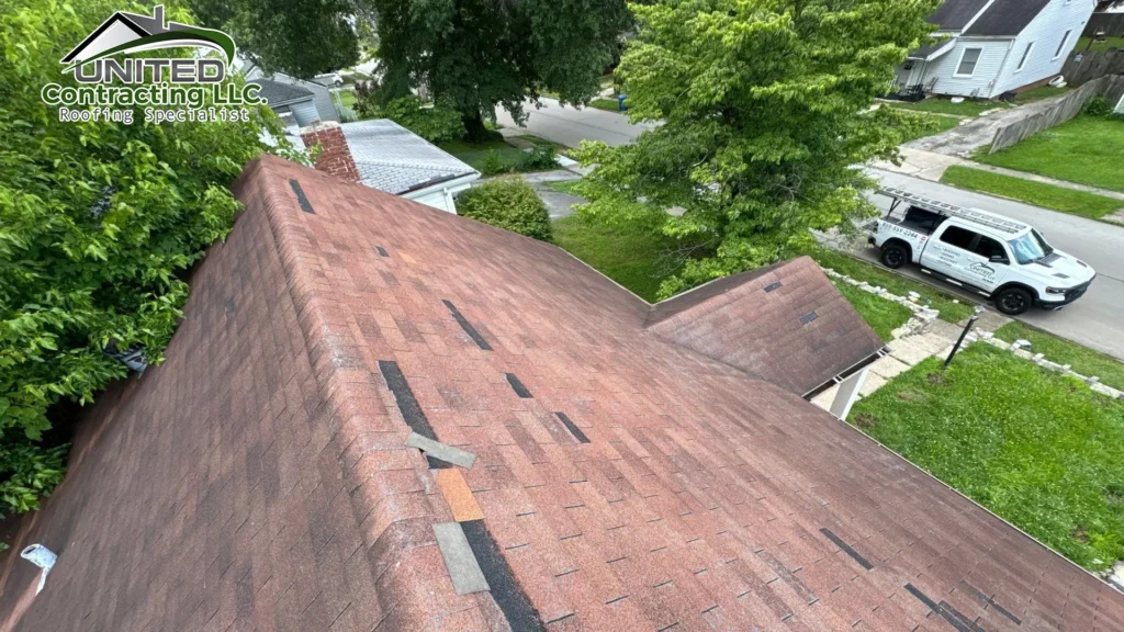 missing shingles, storm damage roof repair.