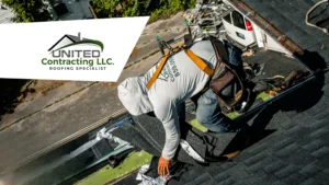 A visibly qualified roofing professional working on the installation and repair of a roof that suggests their GAF certification, highlighting the importance of experience and professional backing.